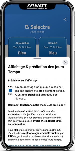 Application Tempo EJP EDF by Selectra méthodologie prédictions prévisions