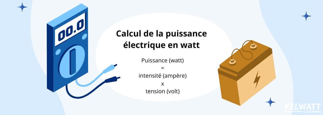 calcul puissance electricique en watt formule