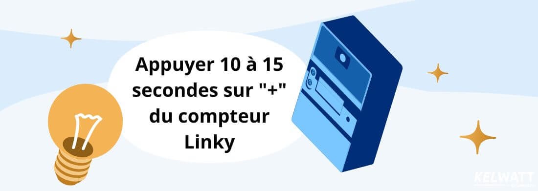 compteur linky appuyer 10 à 15 secondes bouton +