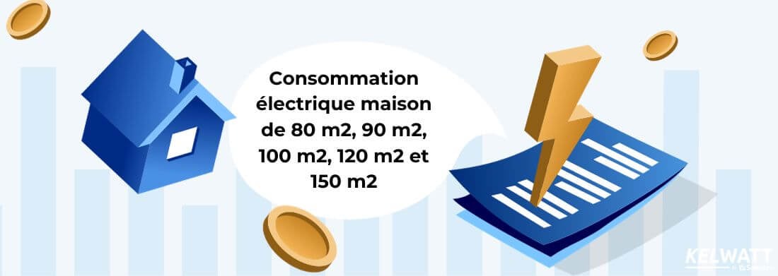 Consommation électrique moyenne maison 80m2 90m2 100m2 120m2 150m2