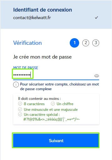 creation de l'espace client mon compte EDF avec mot de passe pour résilier en ligne