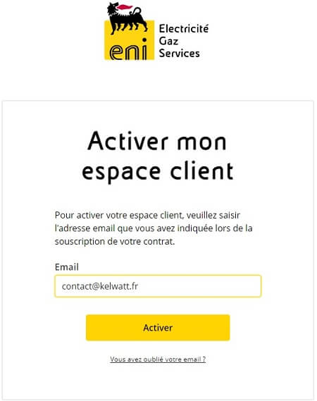 eni espace client mon compte activé activation