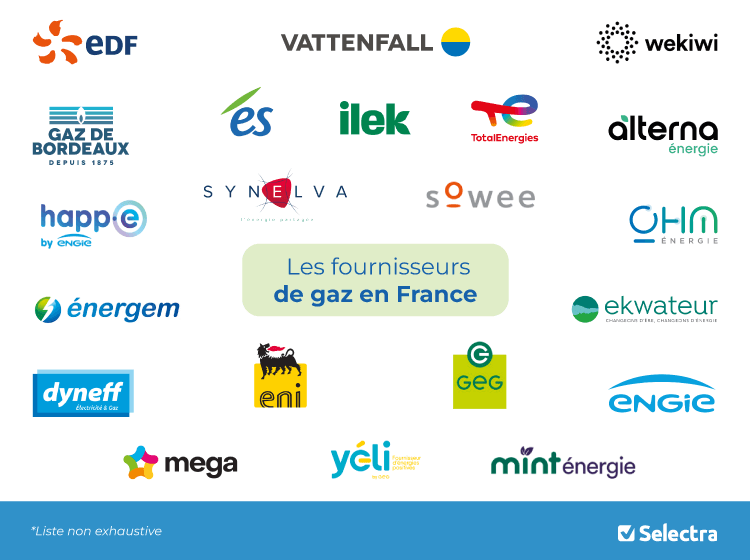 liste fournisseurs gaz France