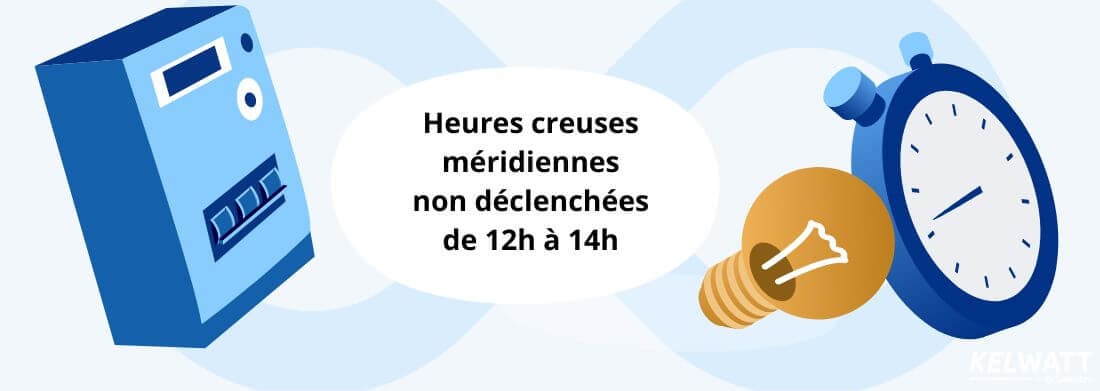 Heures creuses méridiennes non déclenchées entre 12h et 14h