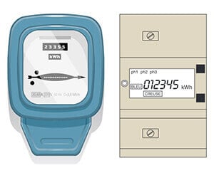 Illustrations compteur électromécanique et compteur électronique