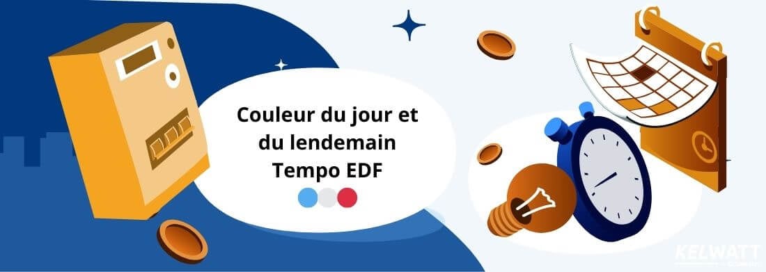 Calendrier Tempo EDF Couleur du jour et du lendemain 2023