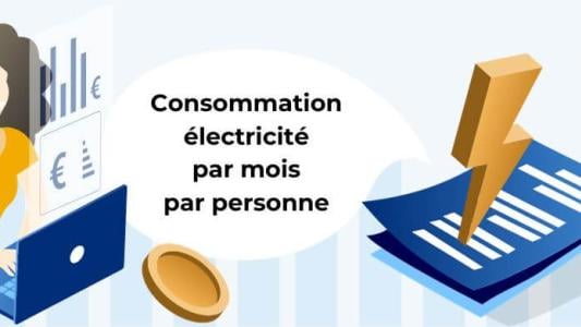 consommation électricité moyenne par mois 1 personnes 2 à 4 personnes