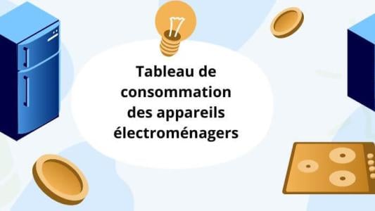 tableau consommation appareils électroménagers